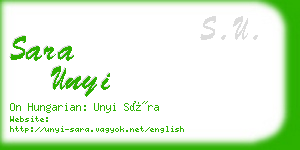 sara unyi business card